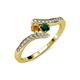4 - Eleni Citrine and Emerald with Side Diamonds Bypass Ring 