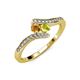4 - Eleni Citrine and Yellow Diamond with Side Diamonds Bypass Ring 