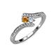 4 - Eleni Citrine and Diamond with Side Diamonds Bypass Ring 