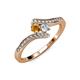 4 - Eleni Citrine and Diamond with Side Diamonds Bypass Ring 