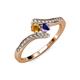 4 - Eleni Citrine and Iolite with Side Diamonds Bypass Ring 