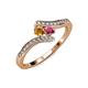 4 - Eleni Citrine and Rhodolite Garnet with Side Diamonds Bypass Ring 