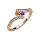 4 - Eleni Citrine and Amethyst with Side Diamonds Bypass Ring 