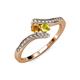 4 - Eleni Citrine and Yellow Sapphire with Side Diamonds Bypass Ring 