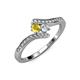 4 - Eleni Yellow Sapphire and Diamond with Side Diamonds Bypass Ring 
