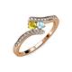 4 - Eleni Yellow Sapphire and Aquamarine with Side Diamonds Bypass Ring 