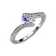 4 - Eleni Tanzanite and Diamond with Side Diamonds Bypass Ring 