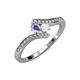 4 - Eleni Tanzanite and White Sapphire with Side Diamonds Bypass Ring 