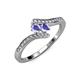 4 - Eleni Tanzanite with Side Diamonds Bypass Ring 