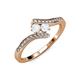 4 - Eleni White Sapphire with Side Diamonds Bypass Ring 