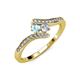 4 - Eleni Aquamarine and Diamond with Side Diamonds Bypass Ring 