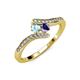 4 - Eleni Aquamarine and Iolite with Side Diamonds Bypass Ring 