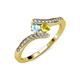 4 - Eleni Aquamarine and Yellow Sapphire with Side Diamonds Bypass Ring 