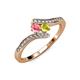 4 - Eleni Pink Tourmaline and Yellow Diamond with Side Diamonds Bypass Ring 
