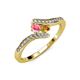 4 - Eleni Pink Tourmaline and Citrine with Side Diamonds Bypass Ring 