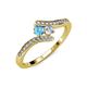 4 - Eleni Blue Topaz and Diamond with Side Diamonds Bypass Ring 