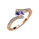 4 - Eleni Iolite and Tanzanite with Side Diamonds Bypass Ring 