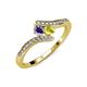 4 - Eleni Iolite and Yellow Diamond with Side Diamonds Bypass Ring 