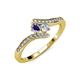 4 - Eleni Iolite and Diamond with Side Diamonds Bypass Ring 