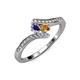 4 - Eleni Iolite and Citrine with Side Diamonds Bypass Ring 