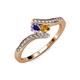4 - Eleni Iolite and Citrine with Side Diamonds Bypass Ring 