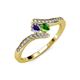 4 - Eleni Iolite and Green Garnet with Side Diamonds Bypass Ring 