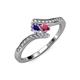 4 - Eleni Iolite and Rhodolite Garnet with Side Diamonds Bypass Ring 