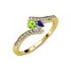 4 - Eleni Peridot and Iolite with Side Diamonds Bypass Ring 