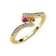 4 - Eleni Rhodolite Garnet and Citrine with Side Diamonds Bypass Ring 