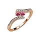 4 - Eleni Rhodolite Garnet with Side Diamonds Bypass Ring 