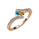 4 - Eleni London Blue Topaz and Citrine with Side Diamonds Bypass Ring 
