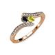 4 - Eleni Black Diamond and Yellow Diamond with Side Diamonds Bypass Ring 