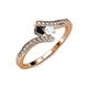4 - Eleni Black Diamond and White Sapphire with Side Diamonds Bypass Ring 