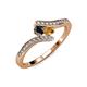 4 - Eleni Black Diamond and Citrine with Side Diamonds Bypass Ring 