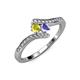 4 - Eleni Yellow Diamond and Tanzanite with Side Diamonds Bypass Ring 