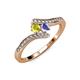 4 - Eleni Yellow Diamond and Tanzanite with Side Diamonds Bypass Ring 