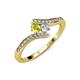 4 - Eleni Yellow and White Diamond with Side Diamonds Bypass Ring 