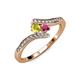 4 - Eleni Yellow Diamond and Rhodolite Garnet with Side Diamonds Bypass Ring 