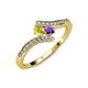 4 - Eleni Yellow Diamond and Amethyst with Side Diamonds Bypass Ring 