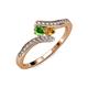 4 - Eleni Green Garnet and Citrine with Side Diamonds Bypass Ring 