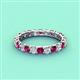 4 - Laida 3.00 mm Rhodolite Garnet and Diamond Eternity Band 