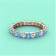 4 - Laida 3.00 mm Blue Topaz and Diamond Eternity Band 