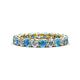1 - Lucida 3.40 mm Blue Topaz and Diamond Eternity Band 