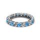 2 - Lucida 3.40 mm Blue Topaz and Diamond Eternity Band 