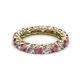 2 - Lucida 3.40 mm Rhodolite Garnet and Diamond Eternity Band 