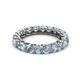 2 - Lucida 3.40 mm Round Aquamarine and Diamond Eternity Band 