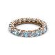 2 - Lucida 3.40 mm Aquamarine and Diamond Eternity Band 