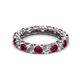 2 - Lucida 3.40 mm Round Ruby and Diamond Eternity Band 