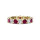 1 - Laida 3.80 mm Rhodolite Garnet and Diamond Eternity Band 