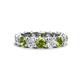 1 - Laida 4.52 ctw (4.00 mm) Peridot and Diamond Eternity Band 